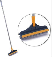 2-in-1 Floor Scrub Brush & Wiper for Bathroom, Kitchen & Tile Cleaning