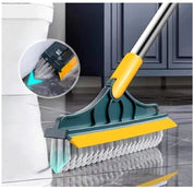 2-in-1 Floor Scrub Brush & Wiper for Bathroom, Kitchen & Tile Cleaning