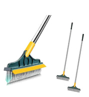 2-in-1 Floor Scrub Brush & Wiper for Bathroom, Kitchen & Tile Cleaning